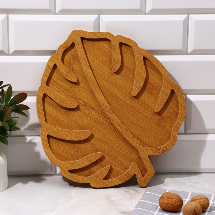 Менажница, набор 2 шт., дерево «Посуда Уют », монстера 30х30 см., менажница 30х30 см. Менажница, набор 2 шт., дерево «Посуда Уют », монстера 30х30 см., менажница 30х30 см.