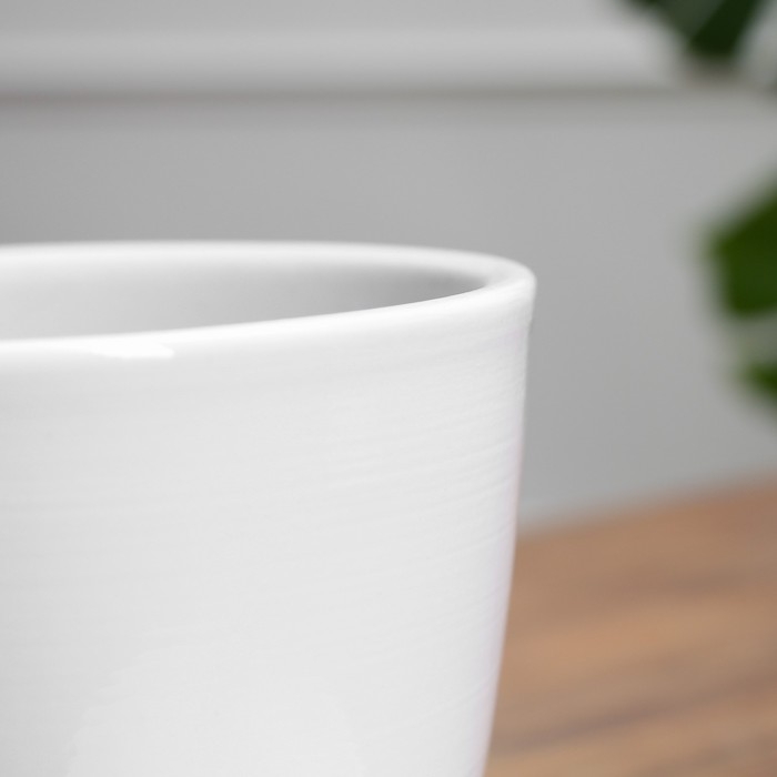 Горшок цветочный белый, 1 л Горшок цветочный белый, 1 л