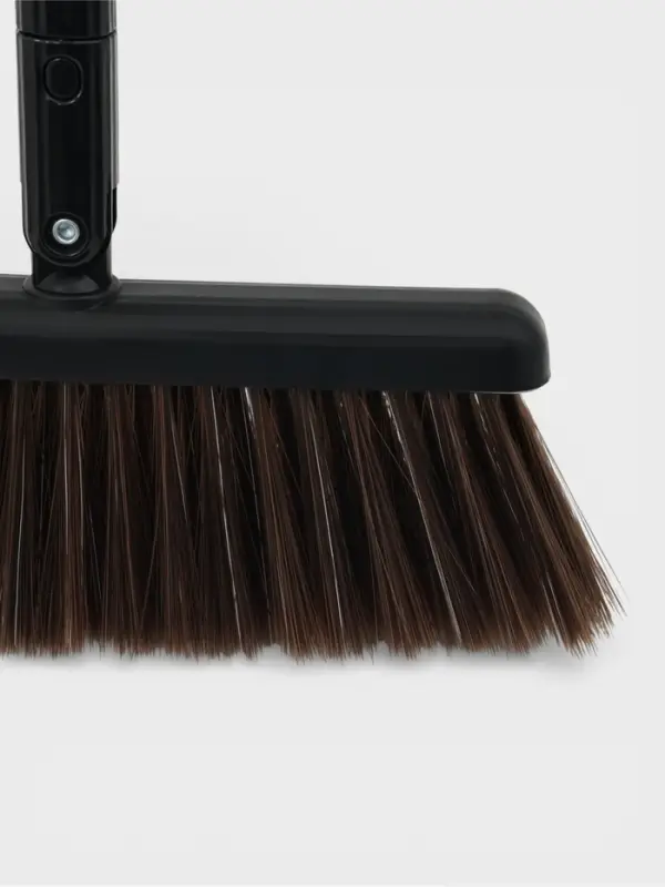 Щётка для пола, совок 26&times;25 см, щётка 25 см, пластиковая секционная ручка 98 см, чёрная