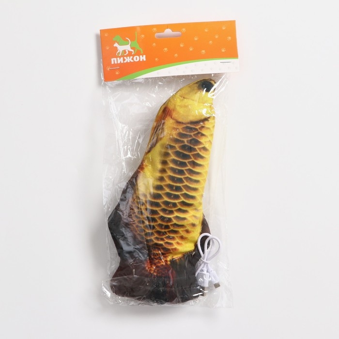 Игрушка для кошек  Игрушка для кошек "Петушок" с двигающимся хвостом и с USB-зарядкой, 28 см