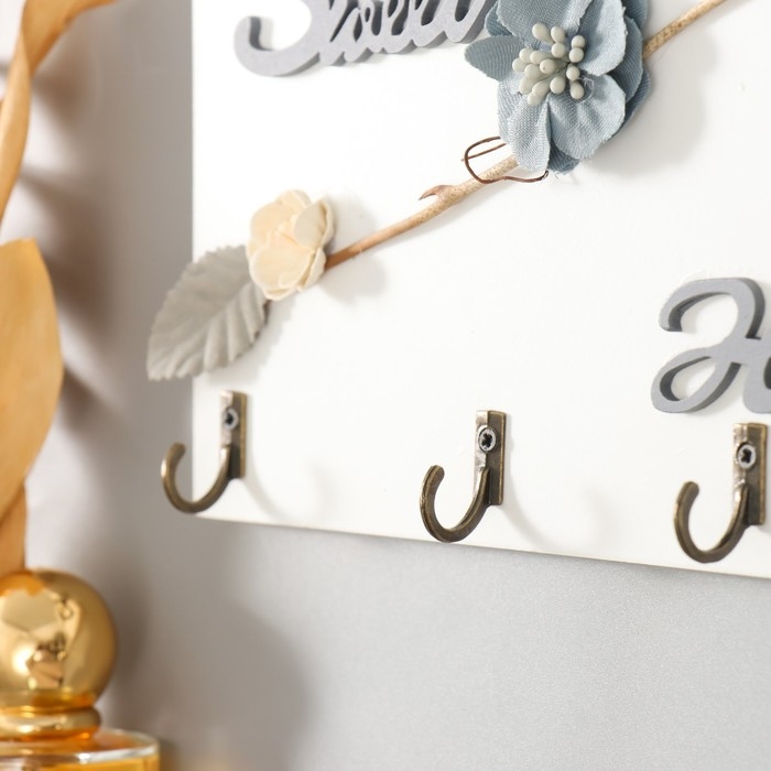 Крючки декоративные дерево Крючки декоративные дерево "Цветочная ветвь" 12,5х22х3 см