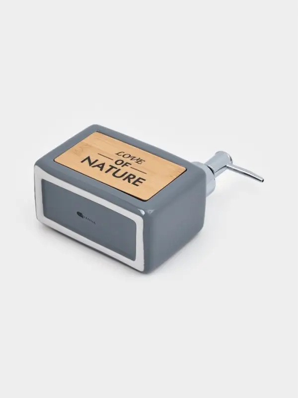 Дозатор для моющего средства с подставкой для губки SAVANNA &laquo;Природа&raquo;, 450 мл, серый