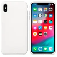 Чехол iPh XS Max Silicon case 100% ORG White (c LOGO)