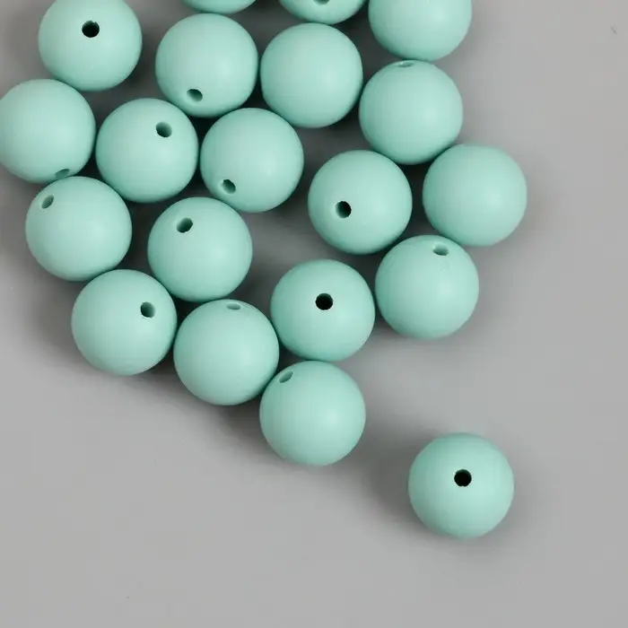 Бусины для творчества пластик "Серо-зелёный" матовые d=1,2 см набор 20 гр