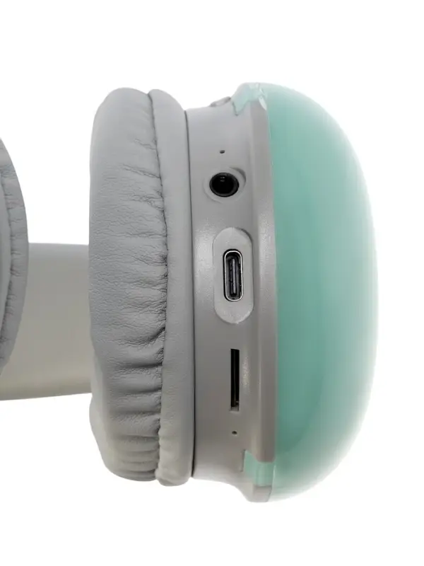 Наушники беспроводные, полноразмерные, Mybit W-33, RGB подсветка, Bluetooth 5.3, 800 мАч, Type-C, RGB подсветка, зелёные