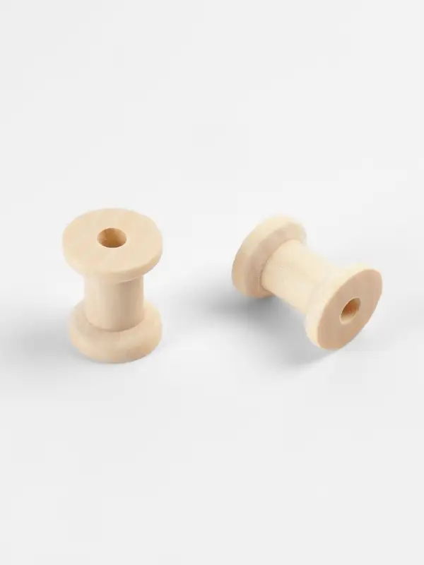 Набор деревянных катушек без покрытия, 15 шт., d=2&times;2.5 см