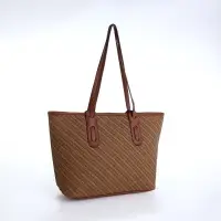 Сумка женская тоут на молнии, 30&times;11&times;25 см, коричневая