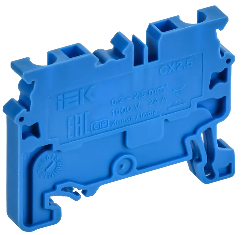 ARMAFIX Клемма пружинная CX2.5 BU 2,5мм2 проходная синяя IEK
