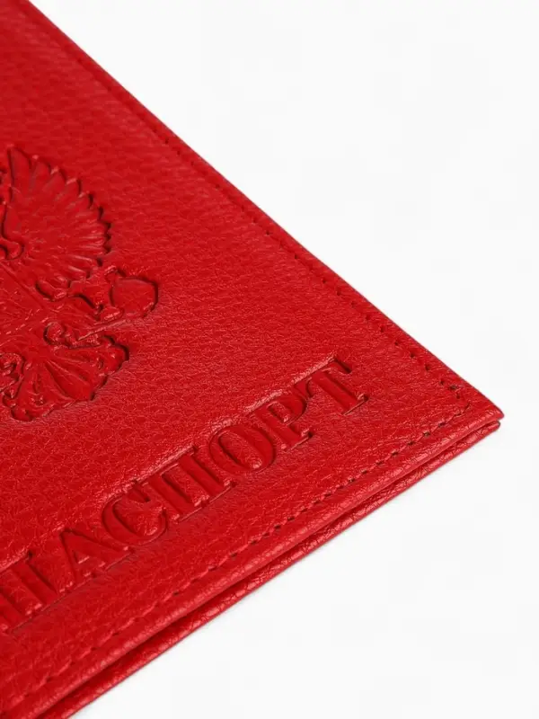 Обложка для паспорта, с гербом, красная