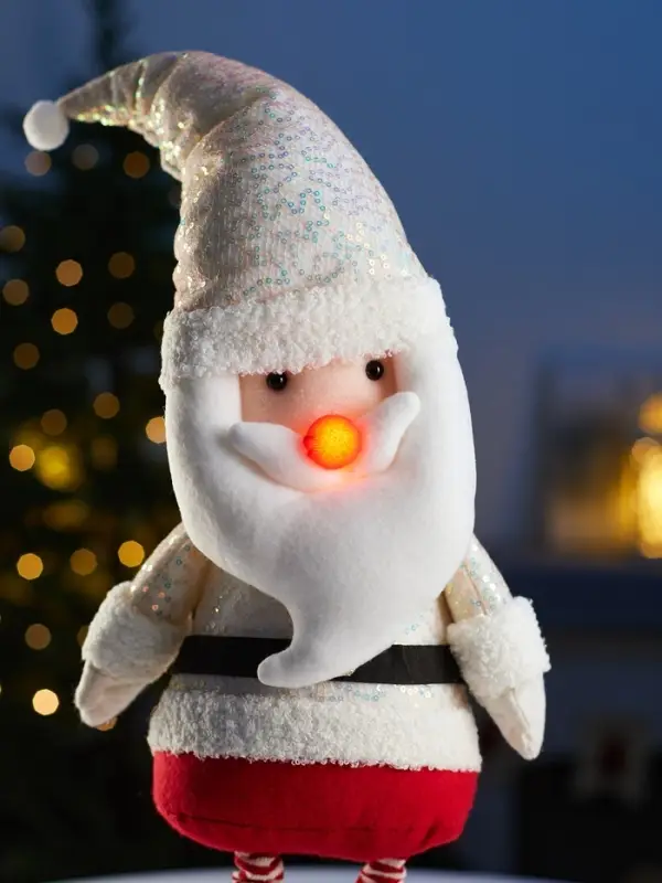 Фигура текстиль «Дед Мороз» 55-84 см, телеск-е ножки, 1LED, LR1130х3 (в компл.), Т/БЕЛЫЙ Фигура текстиль «Дед Мороз» 55-84 см, телеск-е ножки, 1LED, LR1130х3 (в компл.), Т/БЕЛЫЙ