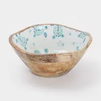 Салатник &laquo;Черепаха и цветы&raquo;, 23&times;23&times;10.5 см, дерево манго