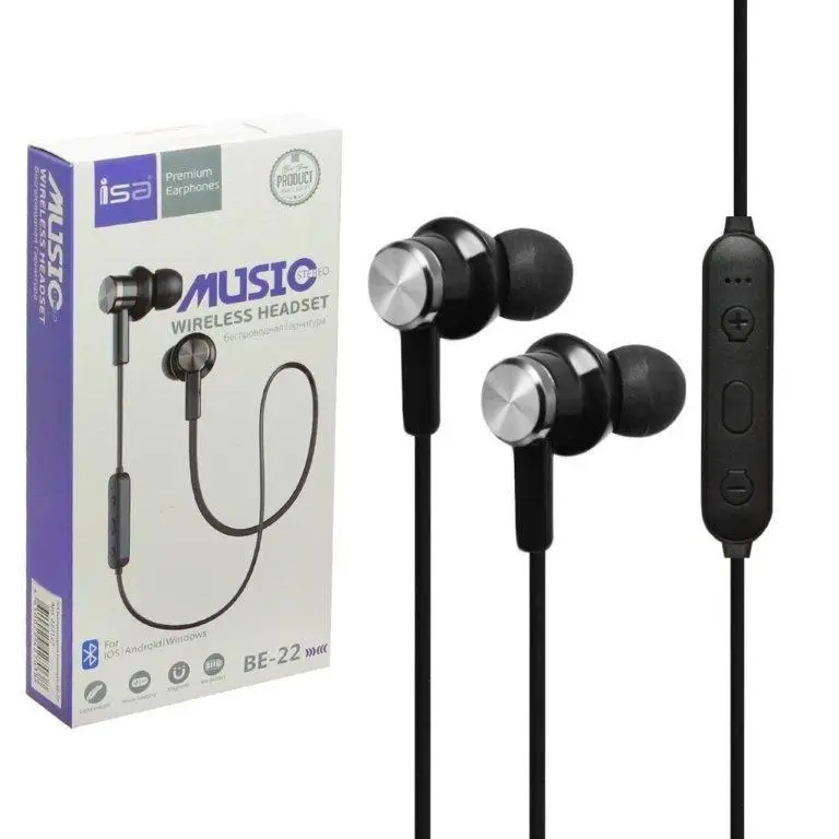 * Наушники Bluetoooth BE-22 ISA черные * Наушники Bluetoooth BE-22 ISA черные