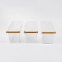 Корзины для хранения Wood Fusion, набор 3 шт.: 33&times;13&times;14 см, пластик, буковое дерево