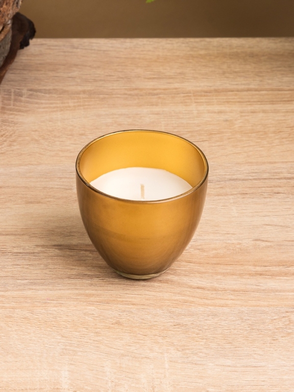 Свеча ароматическая в стеклянном подсвечнике 85 гр, лотус Свеча ароматическая в стеклянном подсвечнике 85 гр, лотус