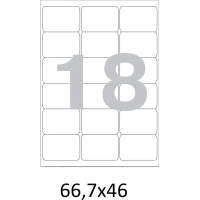 Этикетки самоклеящиеся  66,7х46 мм/18 шт. на лист А4 (100л./уп)