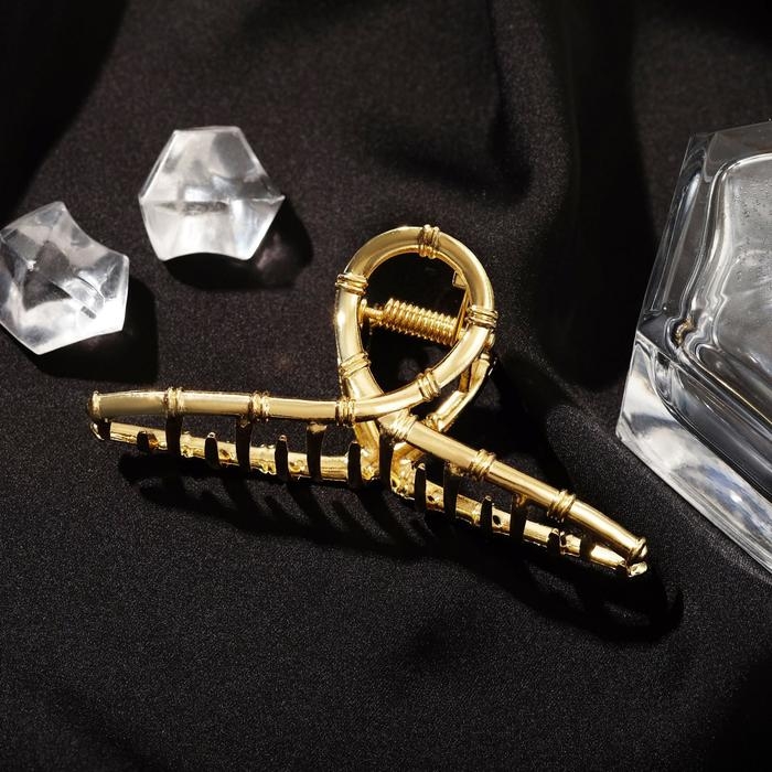 Краб для волос Краб для волос "Валери" бамбуковая петелька, 7,5 см, золото