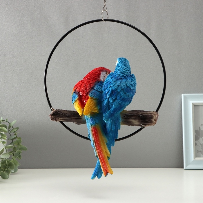 Подвесной декор Подвесной декор "Пара попугаев" 15х30х33см