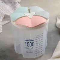 Банка пластиковая для сыпучих продуктов, 3 отсека, 12,5×15,5 см, цвет МИКС Банка пластиковая для сыпучих продуктов, 3 отсека, 12,5×15,5 см, цвет МИКС