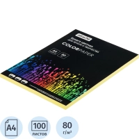 Бумага цветная Attache (желтый пастель), 80г, А4, 100  л