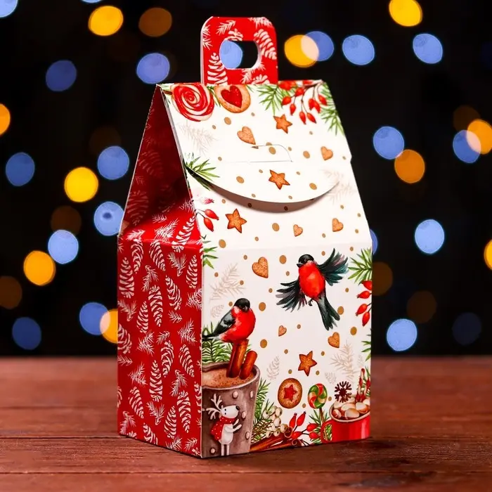 Подарочная коробка «Домик Снегири»,9.1×7×15.7 см