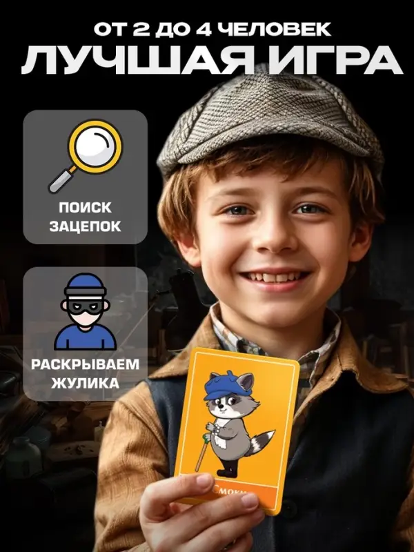 Настольная игра &laquo;Хитрый Енот&raquo;, детективная, 6+