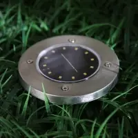 Садовый светильник, уличный, на солнечной батарее, 12 LED, свечение тёплое белое