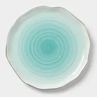 Тарелка пирожковая Доляна &laquo;Млечный путь&raquo;, d=19 см, фарфор, бирюзовая