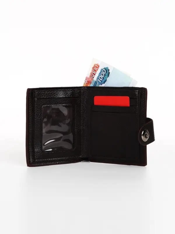 Портмоне мужское, на магните, коричневое