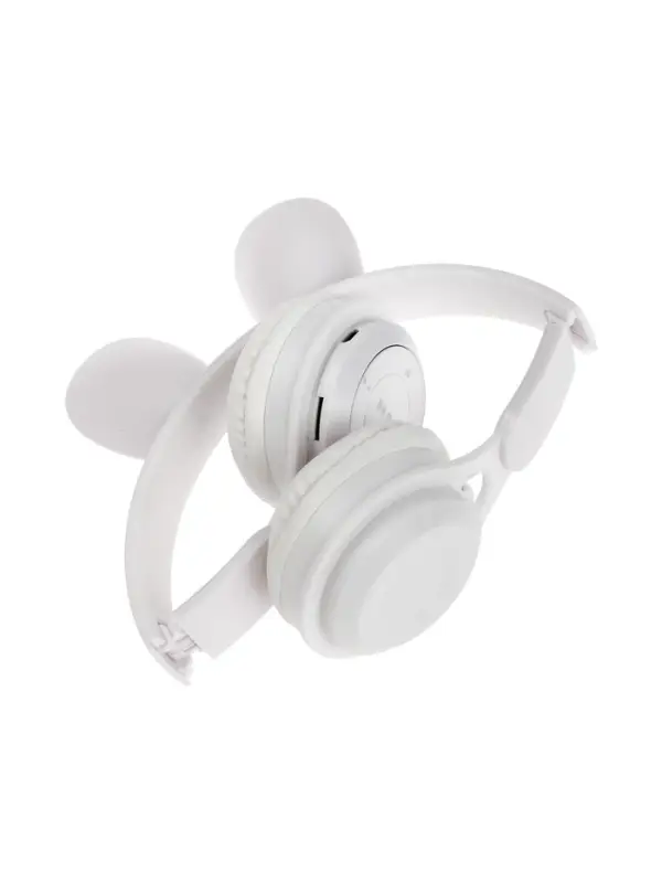 Наушники детские, беспроводные, накладные, с ушками зайца, Y08R, Bluetooth 5.1, с микрофоном, с подсветкой, 400 мАч, белые