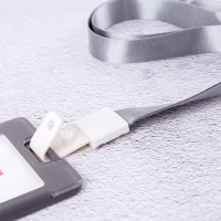 Держатель для бейджа Deli 8352,шир.тесьмы 1см,замок на кнопке,серый,12шт/уп