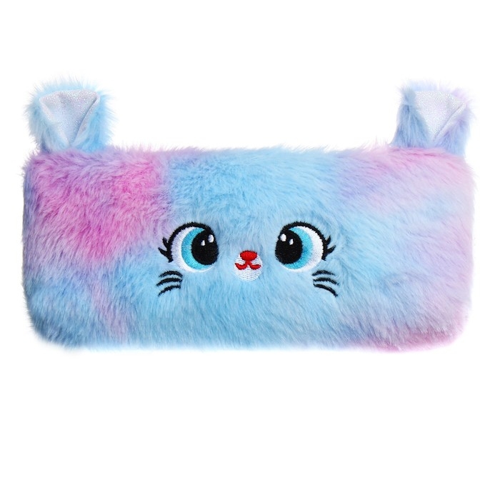 Пенал школьный меховой на молнии Calligrata Пенал школьный меховой на молнии Calligrata "Мышка", микс