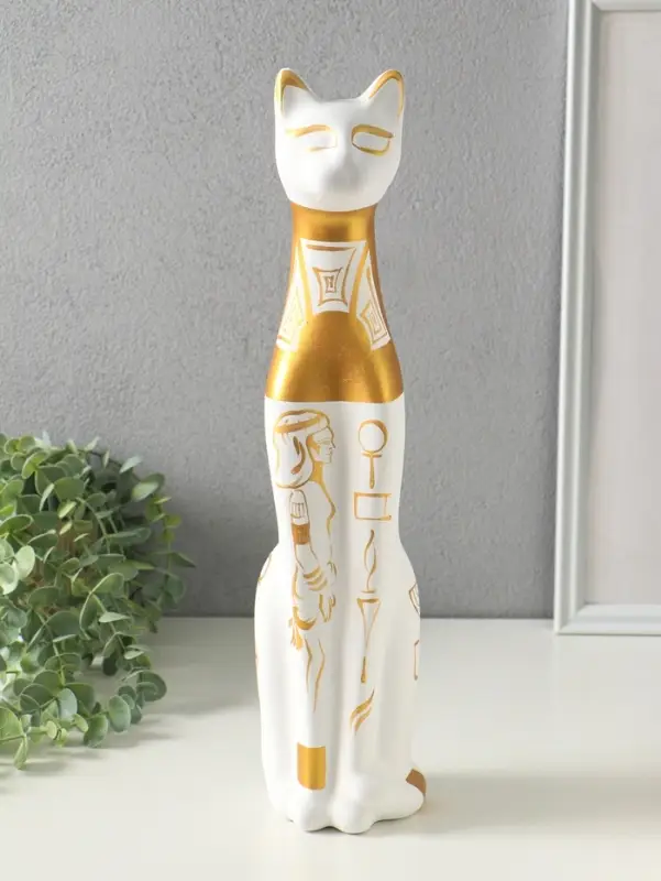 Фигура керамика &laquo;Кот Египетский&raquo;, 40 см, белый