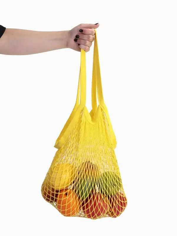 Сумка - авоська плетёная, клетка 1.5 см, жёлтая