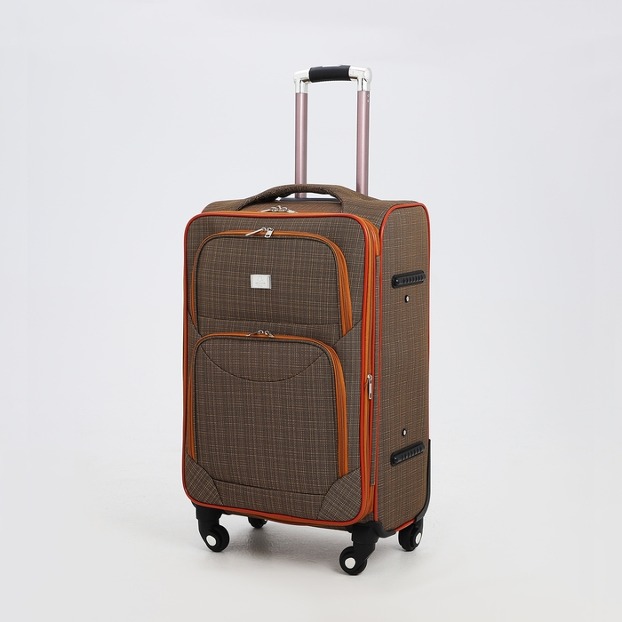 Чемодан средний 52 л (M), отдел на молнии, с расширением, кодовый замок, с расширением, цвет коричневый Чемодан средний 52 л (M), отдел на молнии, с расширением, кодовый замок, с расширением, цвет коричневый