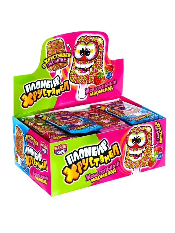 Жевательный мармелад в хрустящей обсыпке "Пломбир Хрустямба" ассорти 15г