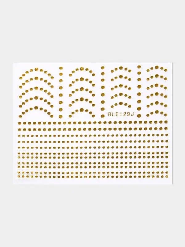 Наклейки для ногтей «Бусинка», металлизированные, цвет золотистый
