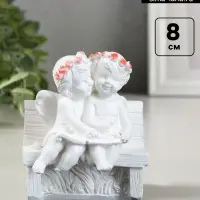 Фигурка гипс &laquo;Ангел на скамейке&raquo;, перламутр, 8&times;7&times;5 см