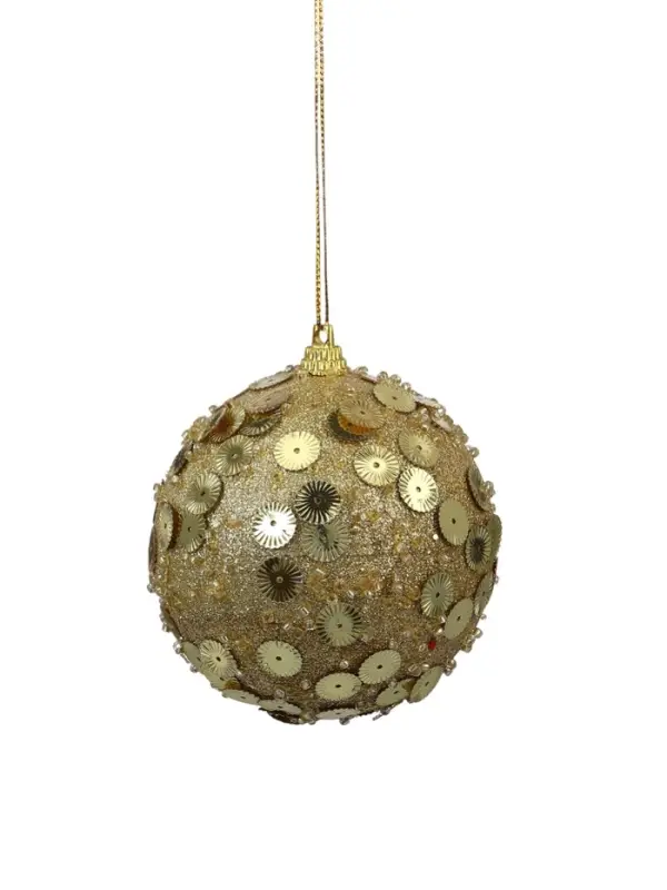 Ёлочный шар новогодний d=8 см «Карнавал» чары, золото Ёлочный шар новогодний d=8 см «Карнавал» чары, золото