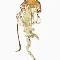 Брошь &laquo;Медуза&raquo; морская, цвет синий в золоте