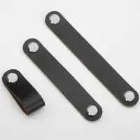 Ручка-скоба CAPPIO RSC010, кожа, м/о 96 мм, цвет черный