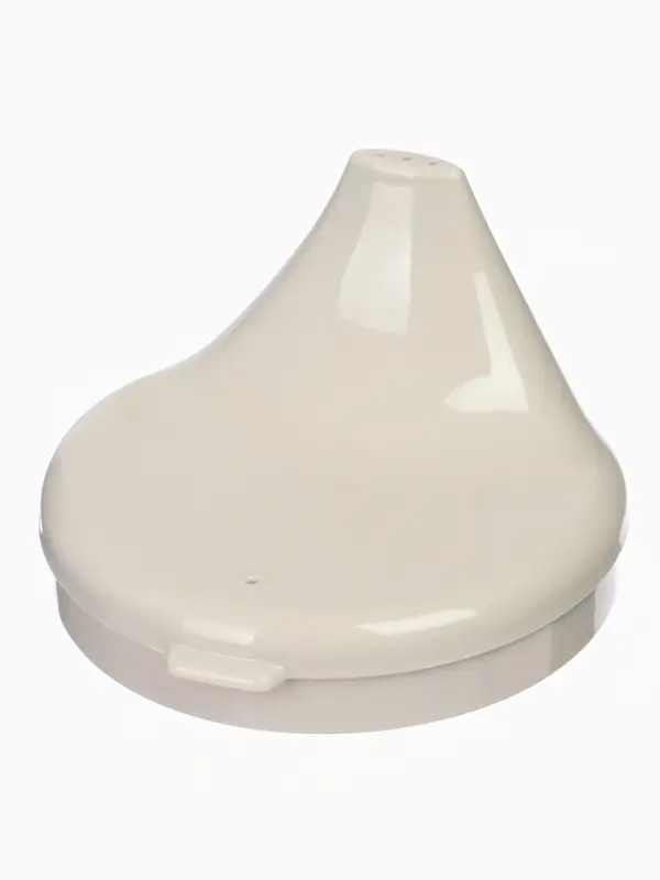 Поильник с ручками, белый/ бежевый