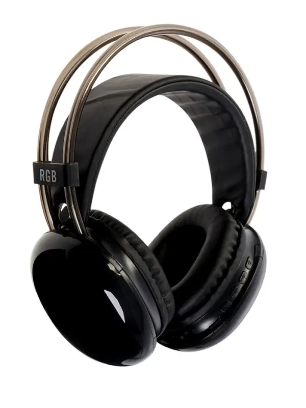 Наушники беспроводные, полноразмерные, Mybit W-33, RGB подсветка, Bluetooth 5.3, 800 мАч, Type-C, RGB подсветка, чёрные