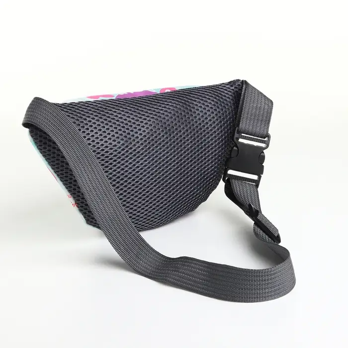 Сумка поясная детская для девочки на молнии, голубая