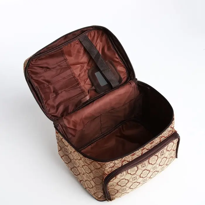 Косметичка на молнии, с зеркалом, цвет бежевый Косметичка на молнии, с зеркалом, цвет бежевый