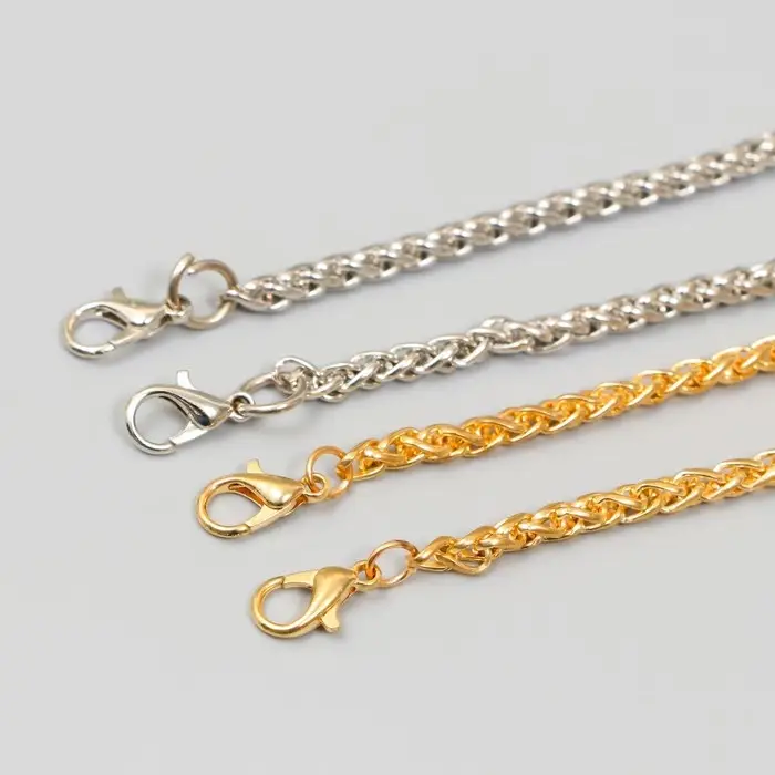 Цепочка с 2-мя карабинами толщина звена 0,1 см 0,4х60 см золото/серебро МИКС Цепочка с 2-мя карабинами толщина звена 0,1 см 0,4х60 см золото/серебро МИКС