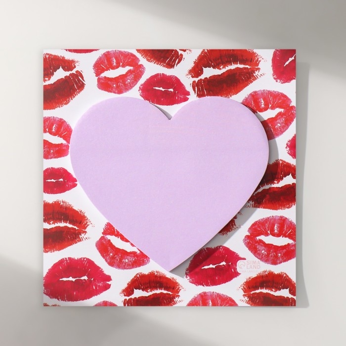 Магнит с блоком для записей Магнит с блоком для записей "Поцелуи" 10,5х10,5 см