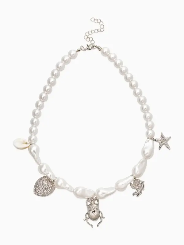 Бусы "Жемчуг" скоробей, 40+уудл. №10, цвет белый в серебре