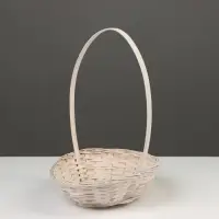 Корзина плетёная, 19&times;5 см, белый, бамбук