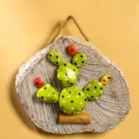 Панно «Кактус», 17×18×5 см, дерево Албезия