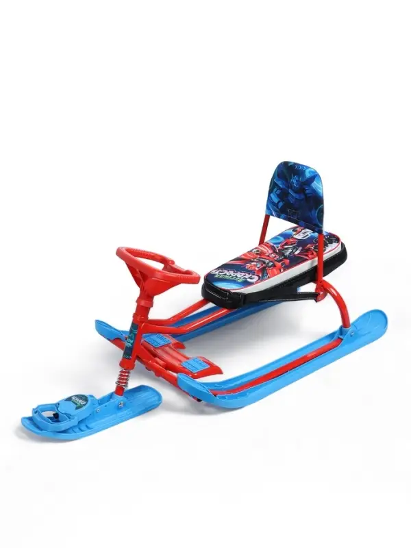 Снегокат &laquo;Трансформер&raquo;, со спинкой, красный, синий, ТС4-1/ТР Snow Cat